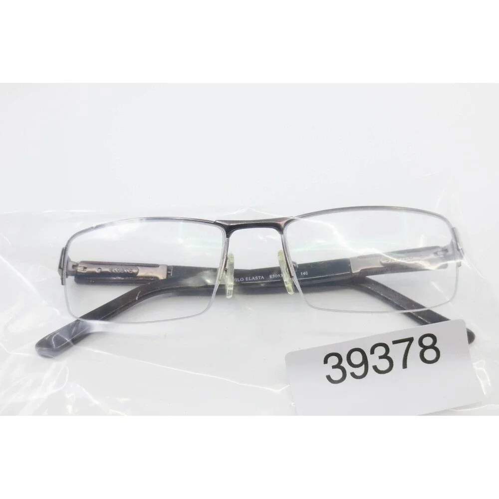 Safilo Elasta E3093 FA9 Brown Rectangular Semi Rimless Eyeglass Frames Italy